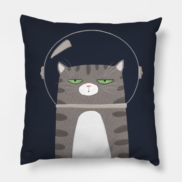 Space Cat Pillow by agrapedesign