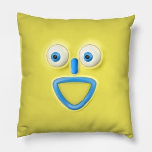 Smiling emoticon on a yellow background. Pillow