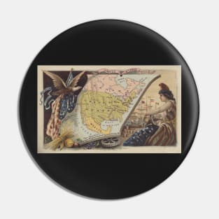 Victorian US Map Pin