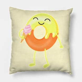 Donut eating ice cream Pillow