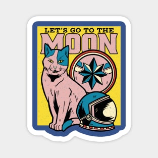 Let's go to the Moon Funny Cat Crypto Merch Magnet