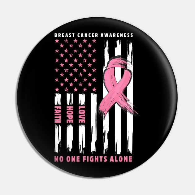 Cool American flag breast cancer awareness Pin by Mad Maggie