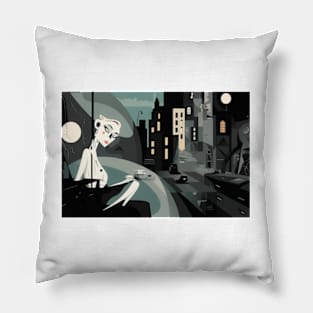 Cubist Urban Cityscape Legend Pillow