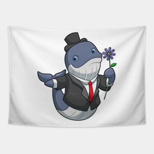 Whale Wedding Groom Flower Tapestry