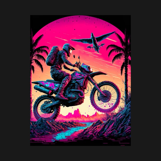 Cyber Future Dirt Bike With Neon Colors by KoolArtDistrict