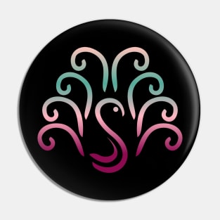 Retro Peacock - minimalism frugalism Design Pin