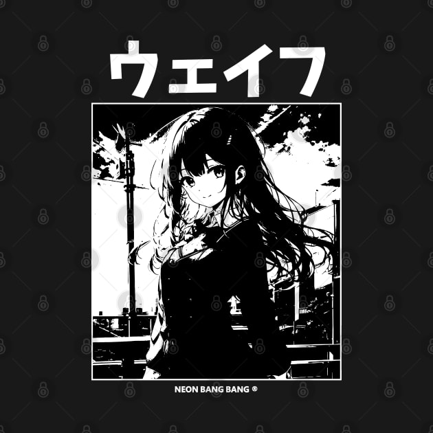 Anime Manga Girl Aesthetic Minimalist Soft Grunge Waifu Japanese Otaku | Black by Neon Bang Bang