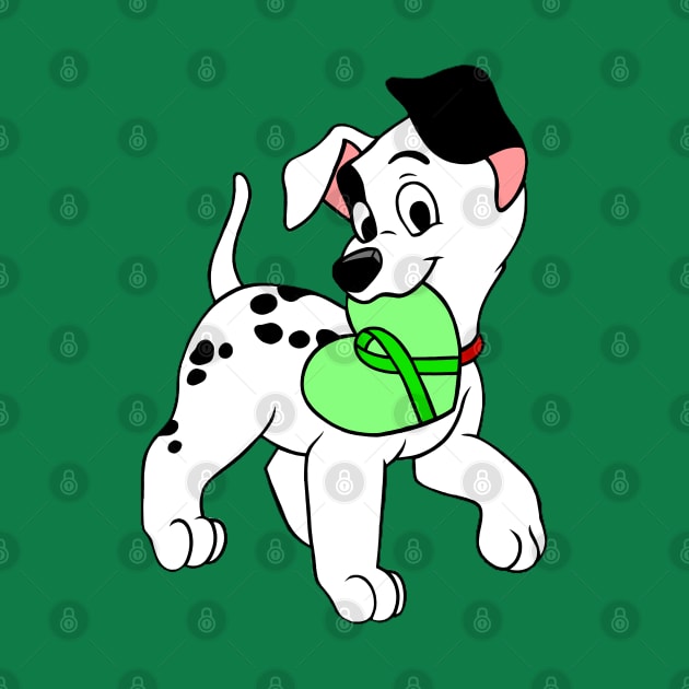 Dalmatian with green Awareness ribbon by CaitlynConnor