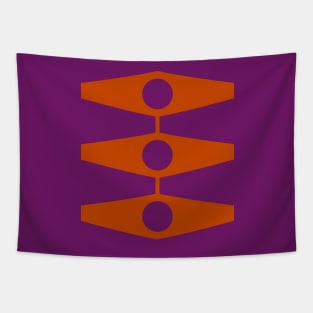 Minimal Eyes in Purple and Burnt Orange Tapestry