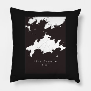 Ilha Grande Brazil Island Map Pillow