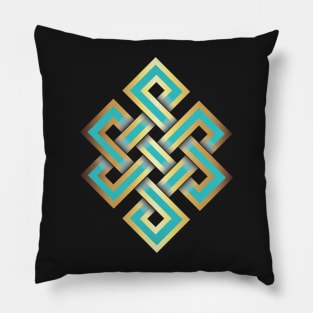 Endless knot in turquoise Pillow