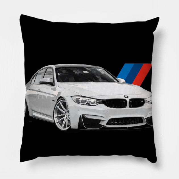 f80 s58 m3 sedan turbo Pillow by cowtown_cowboy