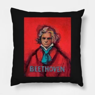 Beethoven Red - Portrait of the composer by David Adickes Pillow