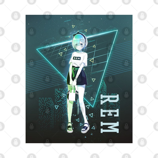 REM CHAN - 80s Retro Green art by EhsanStore