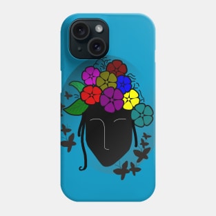 Black lady with floral hair Phone Case