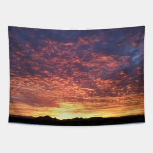 Fiery sunset sky Tapestry