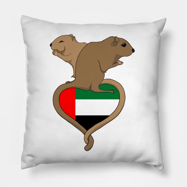 Gerbil United Arab Emirates UAE (dark) Pillow by RampArt