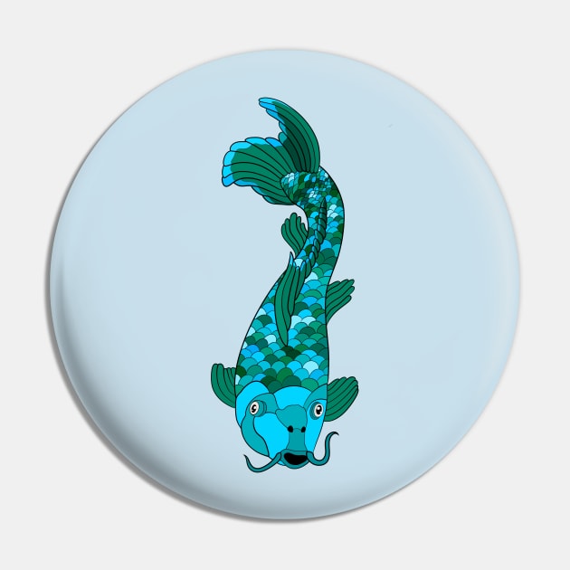 Turquoise Koi Fish Pin by Lady Lilac