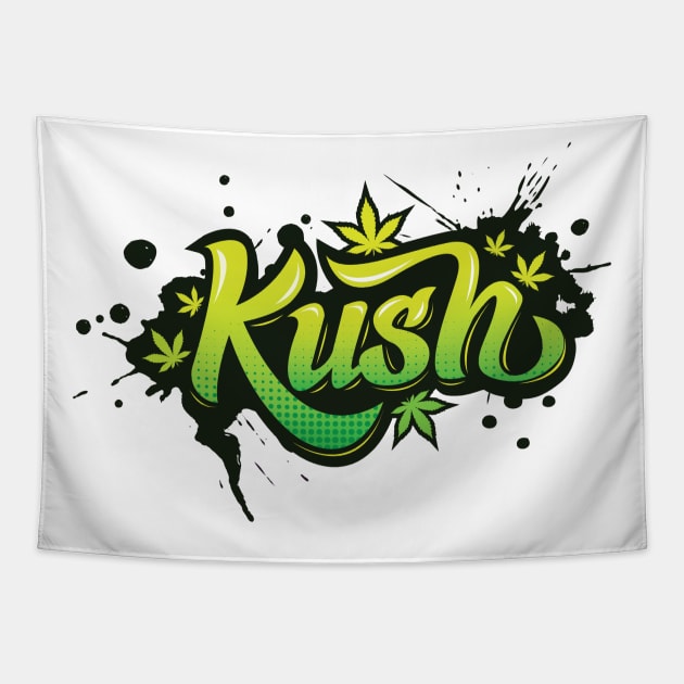 Kush Neon Green Gradient Tapestry by Manlangit Digital Studio