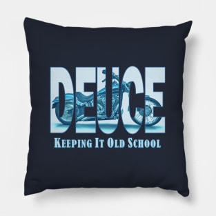 Deuce Motorcycle Artwork Pillow