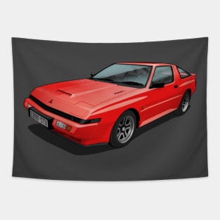 1989 Mitsubishi Starion EX Widebody Turbo in red Tapestry