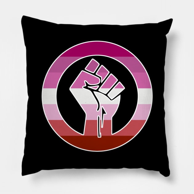 Black Lives Matter Fist Circled LGBTQ Flag Lipstick Lesbian Pillow by aaallsmiles