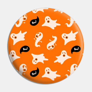 Halloween pattern with cute characters Pin