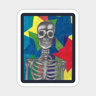 Technicolor stars n skeleton Magnet