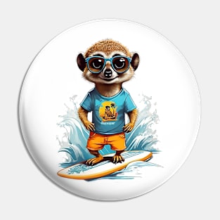 Surfer Meerkat Pin