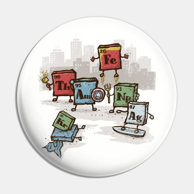 Periodically Heroic Pin by kg07_shirts