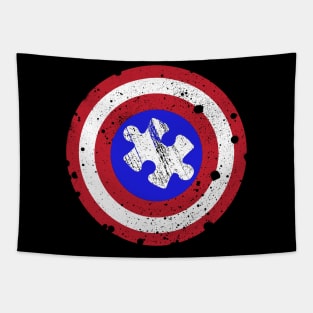 Autistic Superhero Shield Autism Awareness Puzzle Pieces Gifts Tapestry