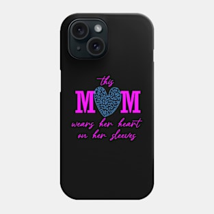 This mom wears her heart on her sleeves mothers day Phone Case