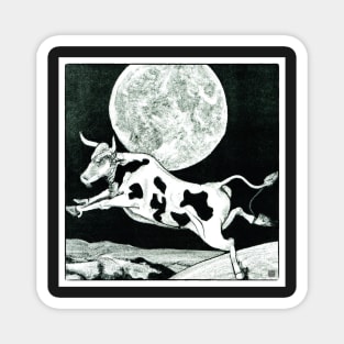 The Cow Jumped Over The Moon Lithograph Magnet