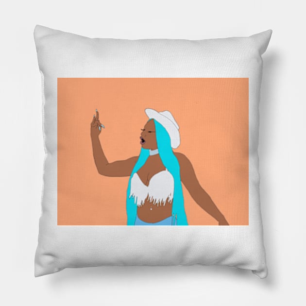 Megan Thee Stallion Fan Art Pillow by tayelectronica