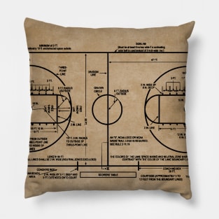 Basketball Lover Gift Idea - Court Dimensions Patent Pillow