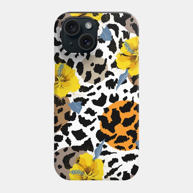 Animal Print and Flower Design Phone Case by Vibrant Vista