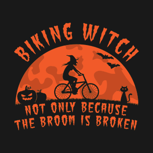 Biking Witch Halloween Biking Couple T-Shirt
