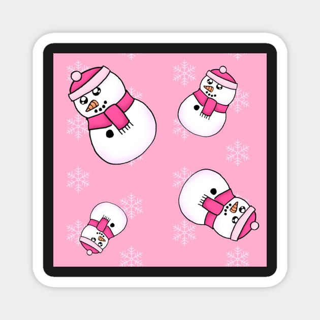 Valentine's Day Snow Man Print Magnet by dogbone42