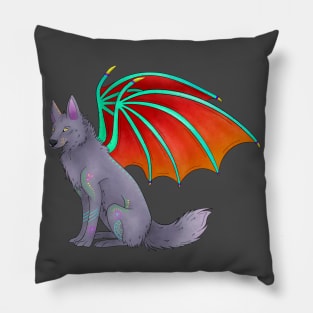 Familiar, Winged Wolf Pillow