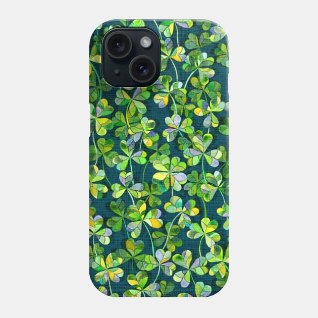 Lucky Clovers in Emerald Green Phone Case by micklyn