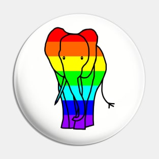 Rainbow Elephant Graphic Pin