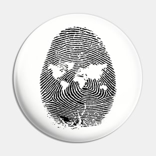 World Fingerprint Design Gift Pin