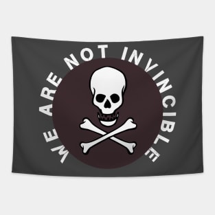 Skull head and bones circular not invincible Tapestry