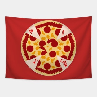 pizza slice on plate Tapestry