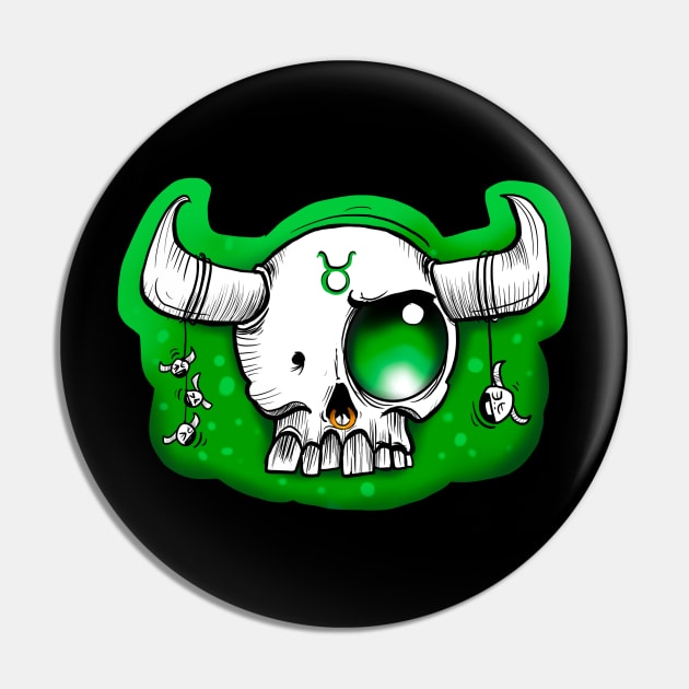 Taurus skull Pin by Sing-Toe-Wrote 