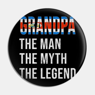 Grand Father Costa Rican Grandpa The Man The Myth The Legend - Gift for Costa Rican Dad With Roots From  Costa Rica Pin