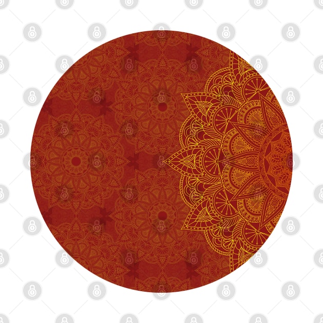 Mandala Red & Gold by aleibanez