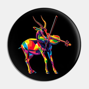 Gemsbok Playing Violin Pin