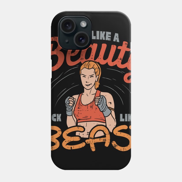 Kickboxing Women T-Shirt punching girl Phone Case by biNutz