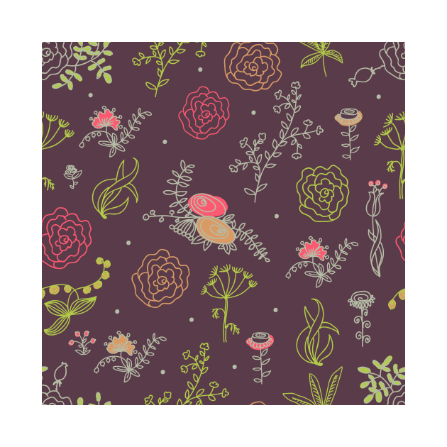 Elegance Seamless pattern with flowers by Olga Berlet